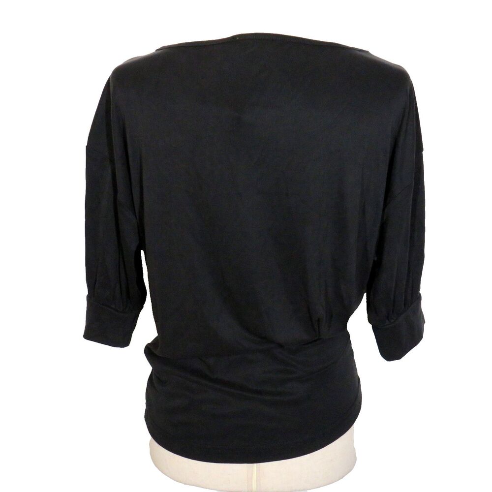 OGL Sandwashed Scoop Neck Short Sleeve Tucked Tee Black Size Medium - Picture 11 of 11